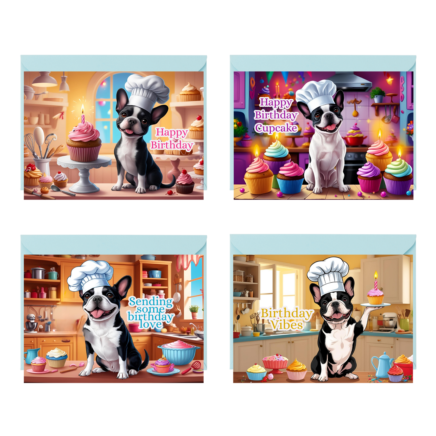 Barking Bakery Frenchie Birthday Cards