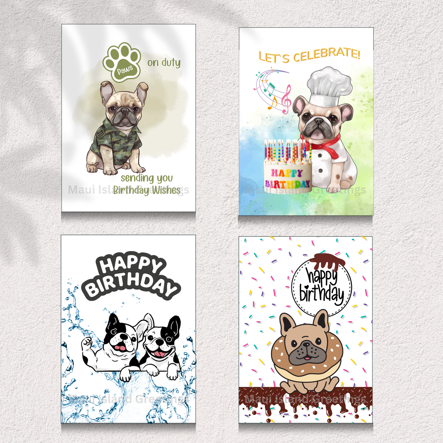 Frenchie Birthday Bash Greeting Card Set