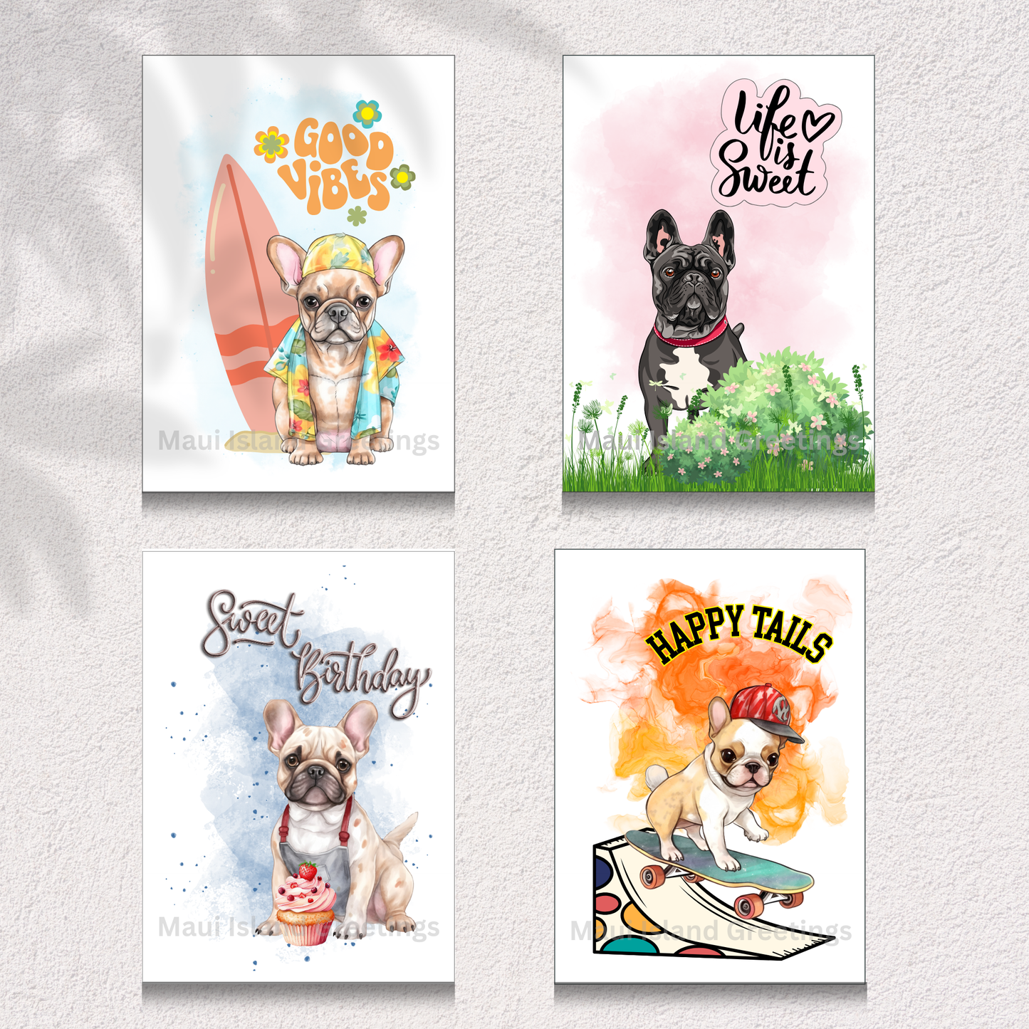 Frenchie Vibes Greeting Card Set