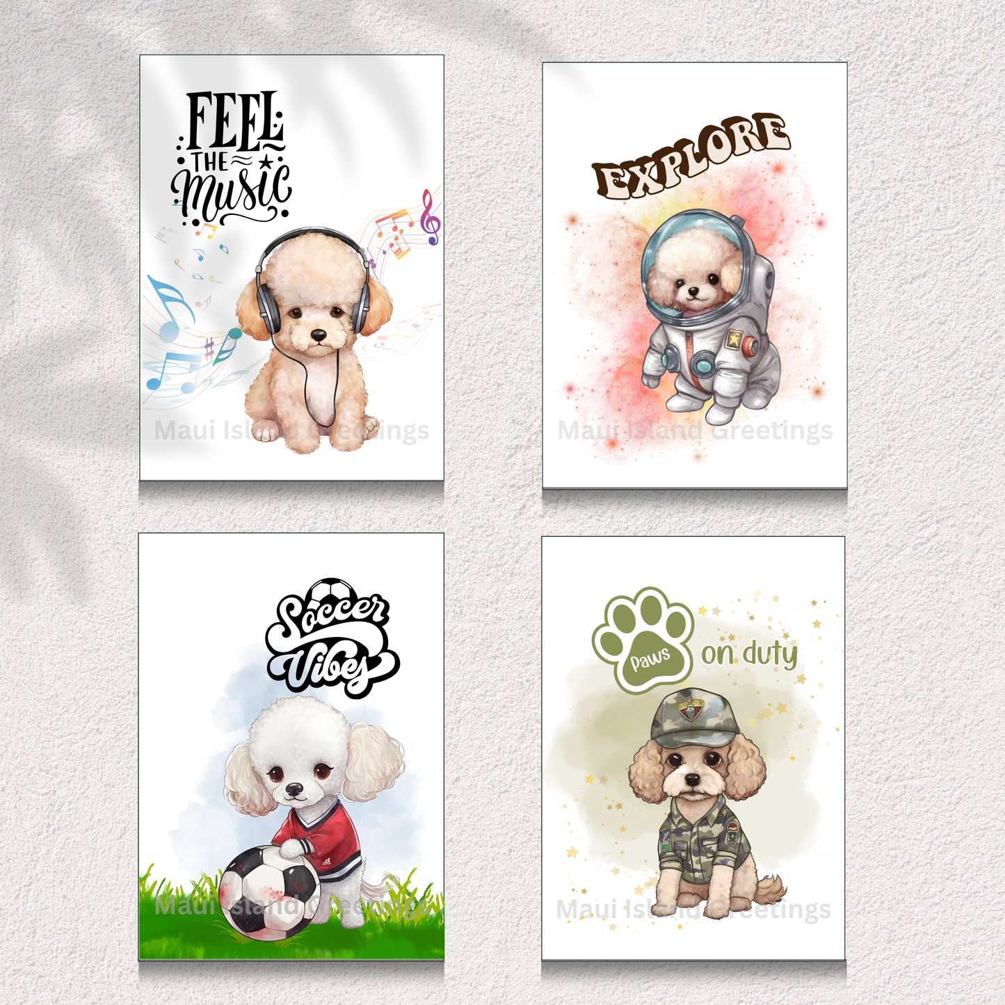 Simply Poodle Greeting Card Set