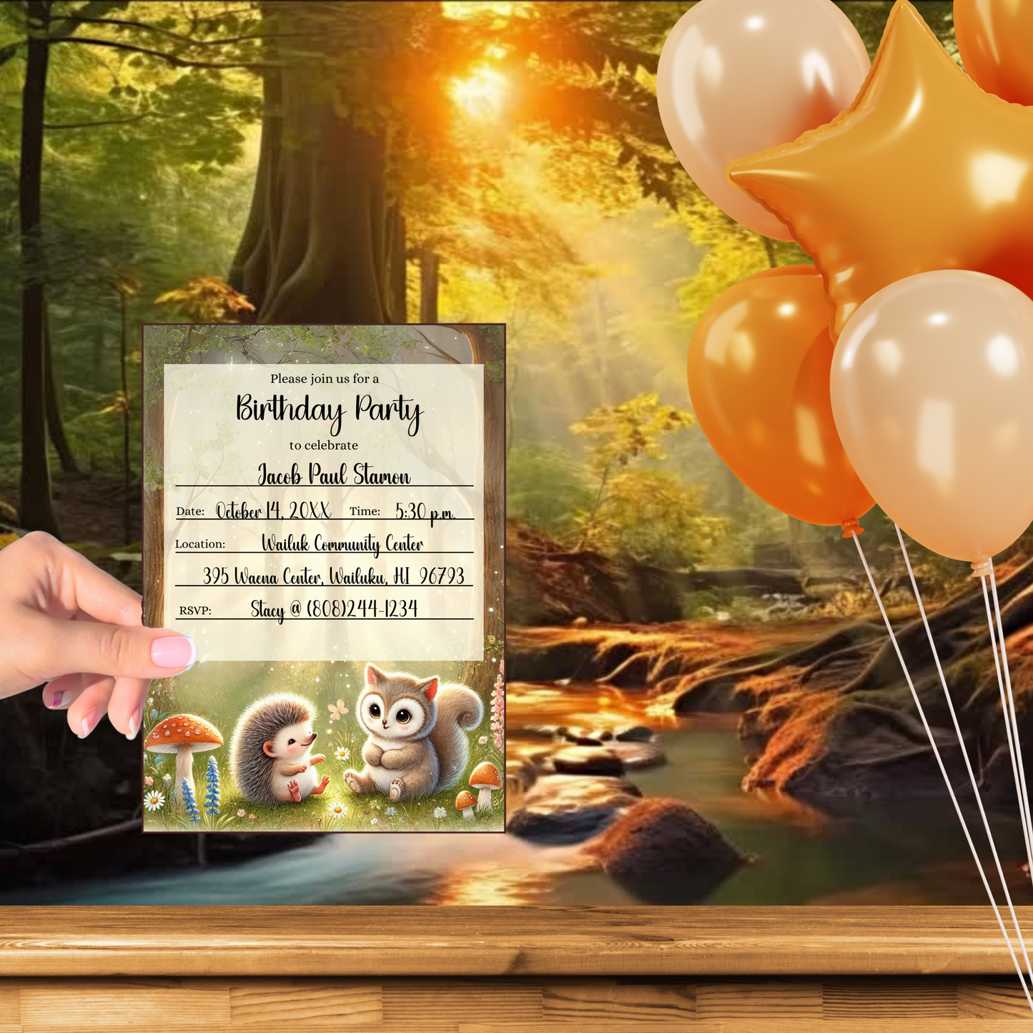 Woodland Animals Birthday Party Pack