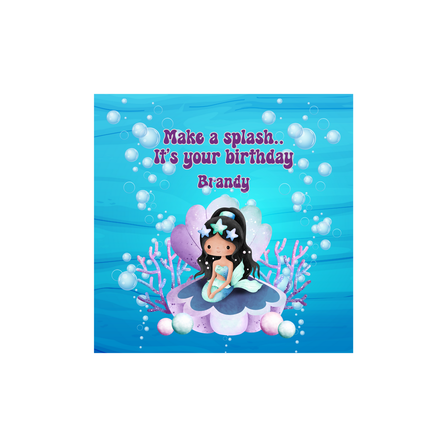 Personalized Make a Splash Mermaid Birthday Card