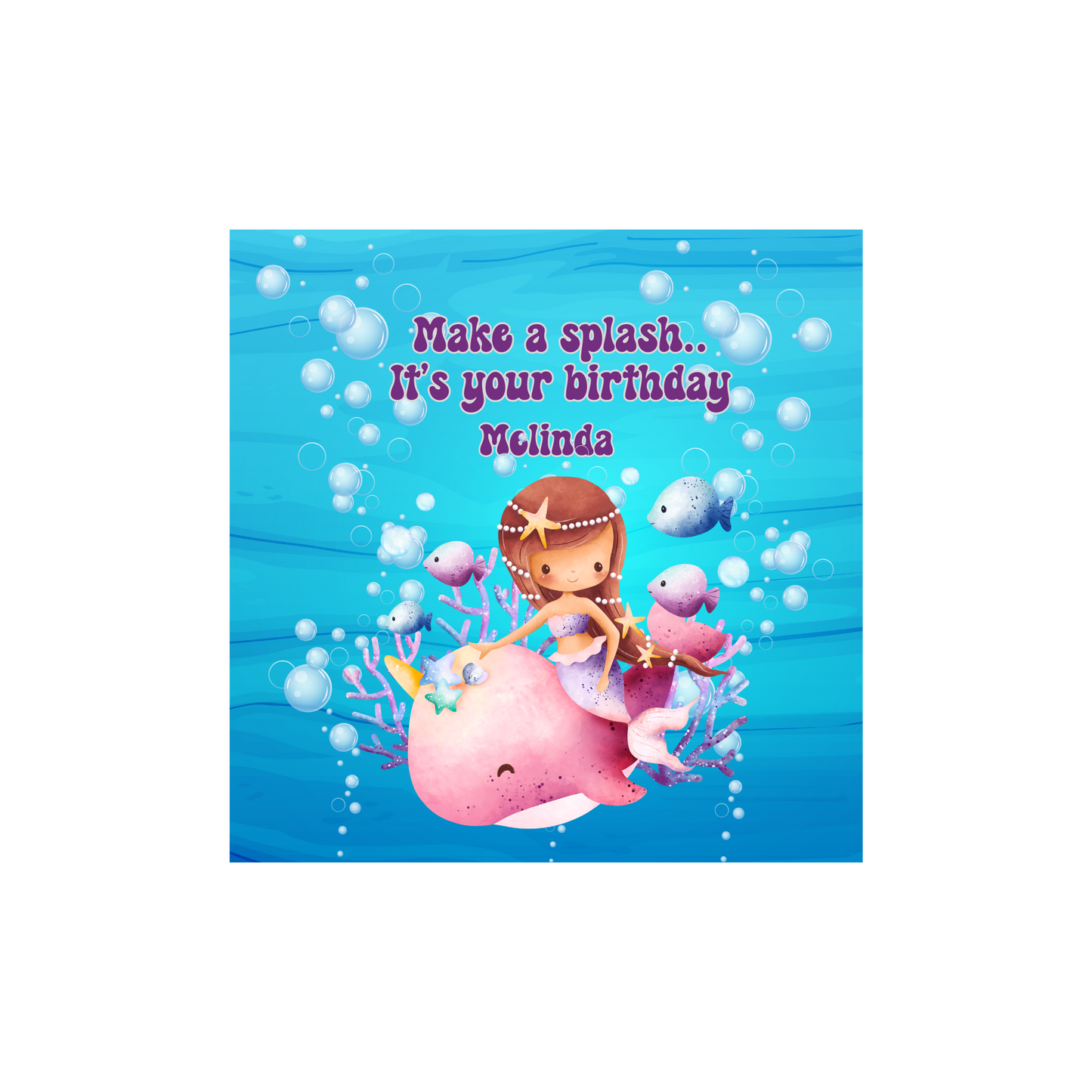 Personalized Make a Splash Mermaid Birthday Card