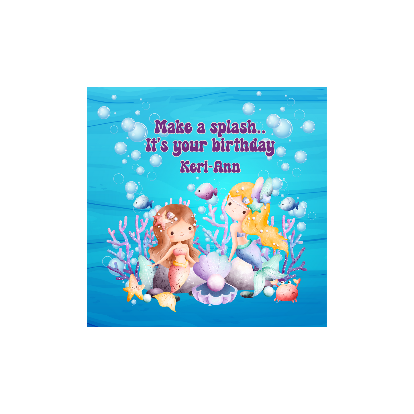 Personalized Make a Splash Mermaid Birthday Card