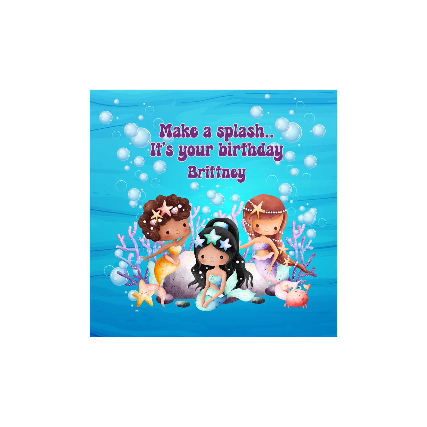 Personalized Make a Splash Mermaid Birthday Card