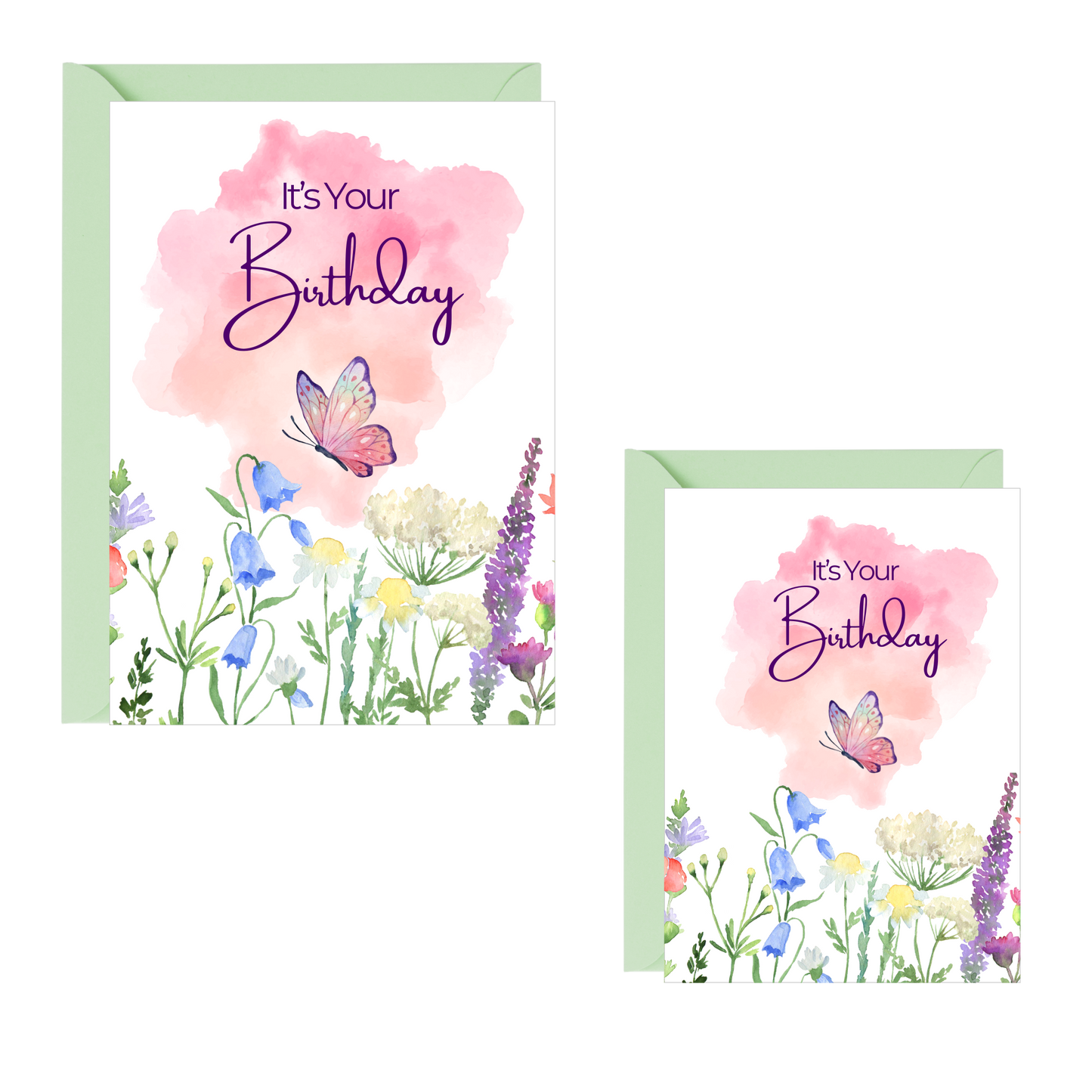 Watercolor Wildflower Birthday Card with Butterfly Bundle