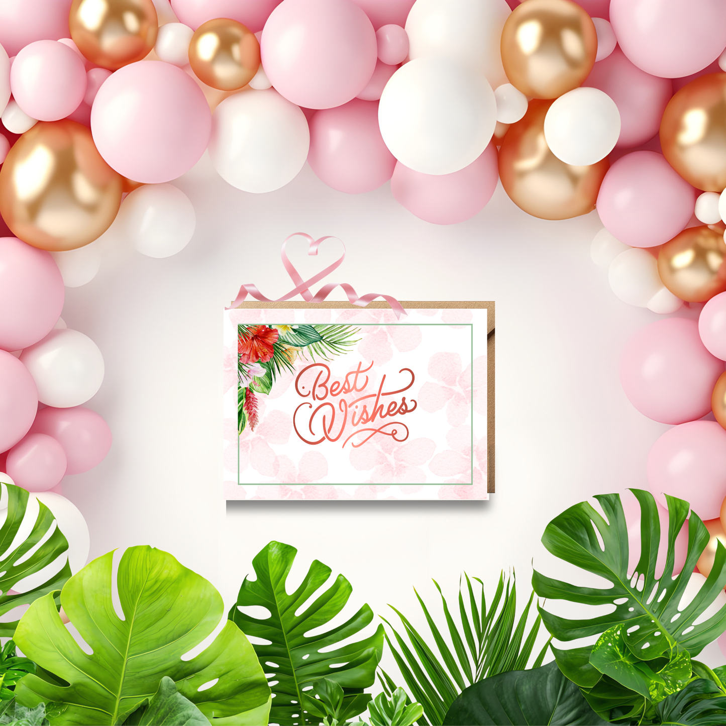 Tropical Island Garden Blooms Birthday Card Set