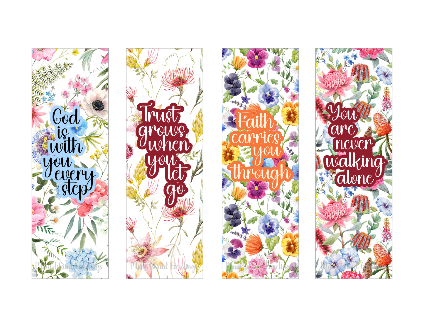 Faith and Trust Floral Bookmarks