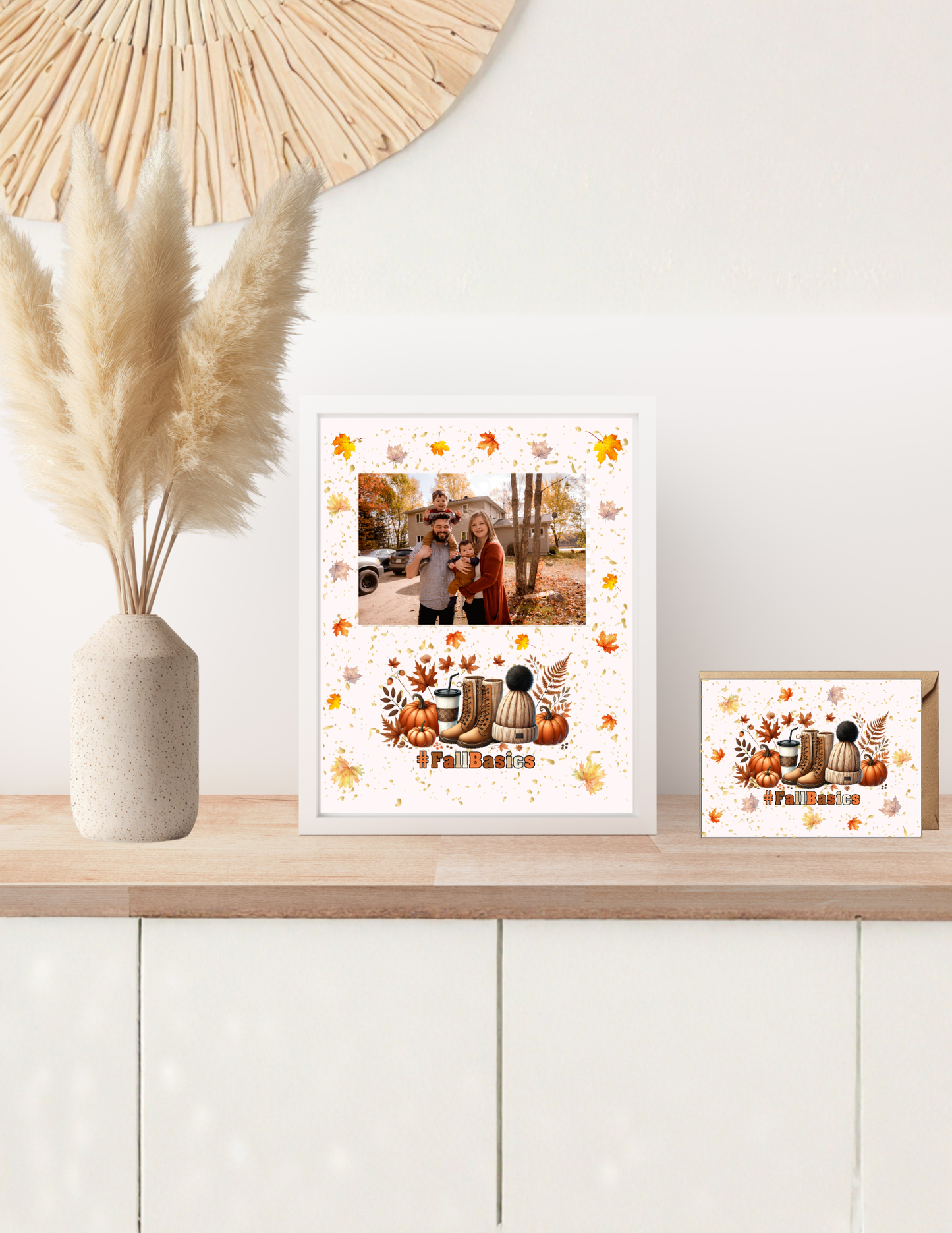 Fall Basics Collection Photo Layout Set with Greeting Card