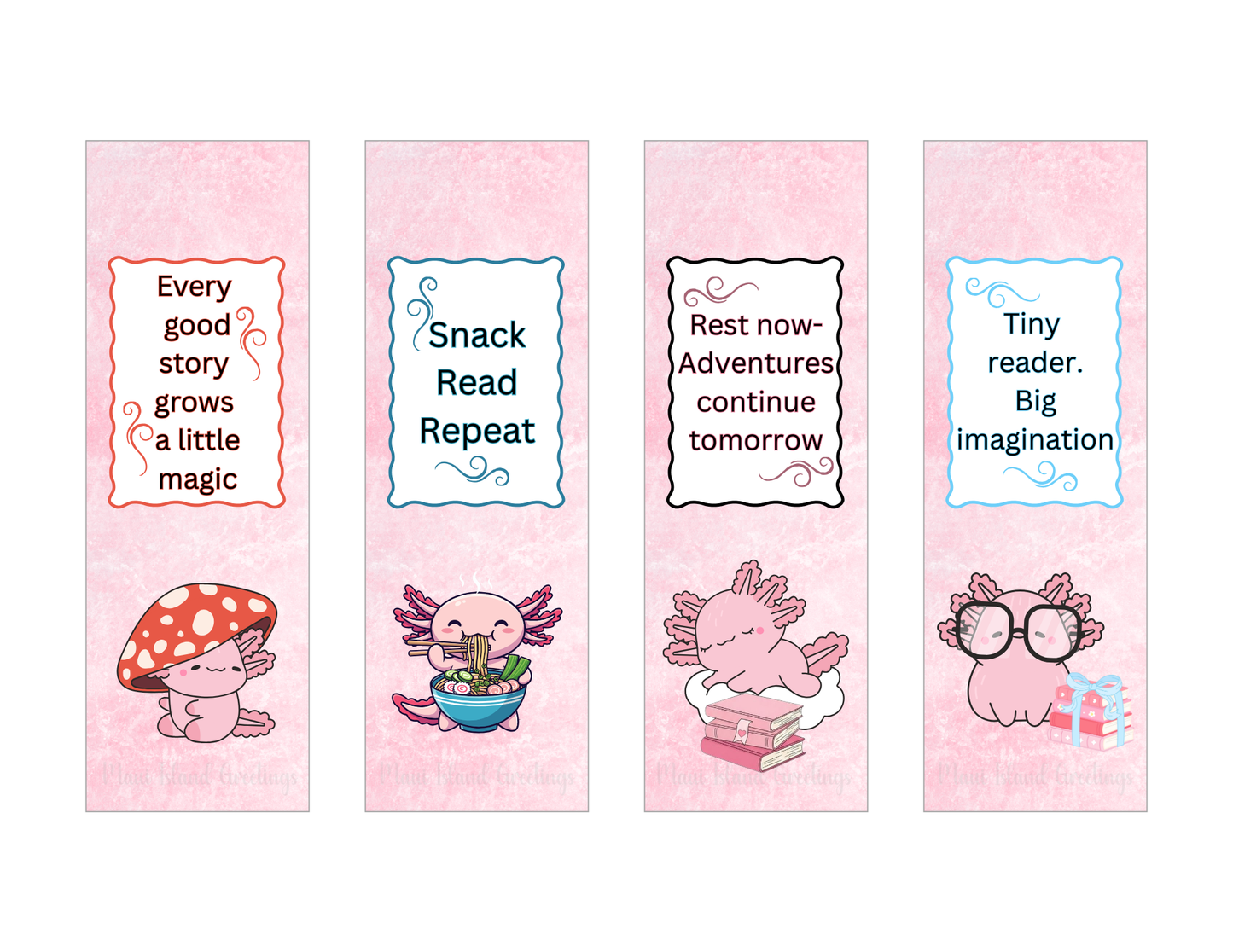 Kawaii Axolotl Bookmarks