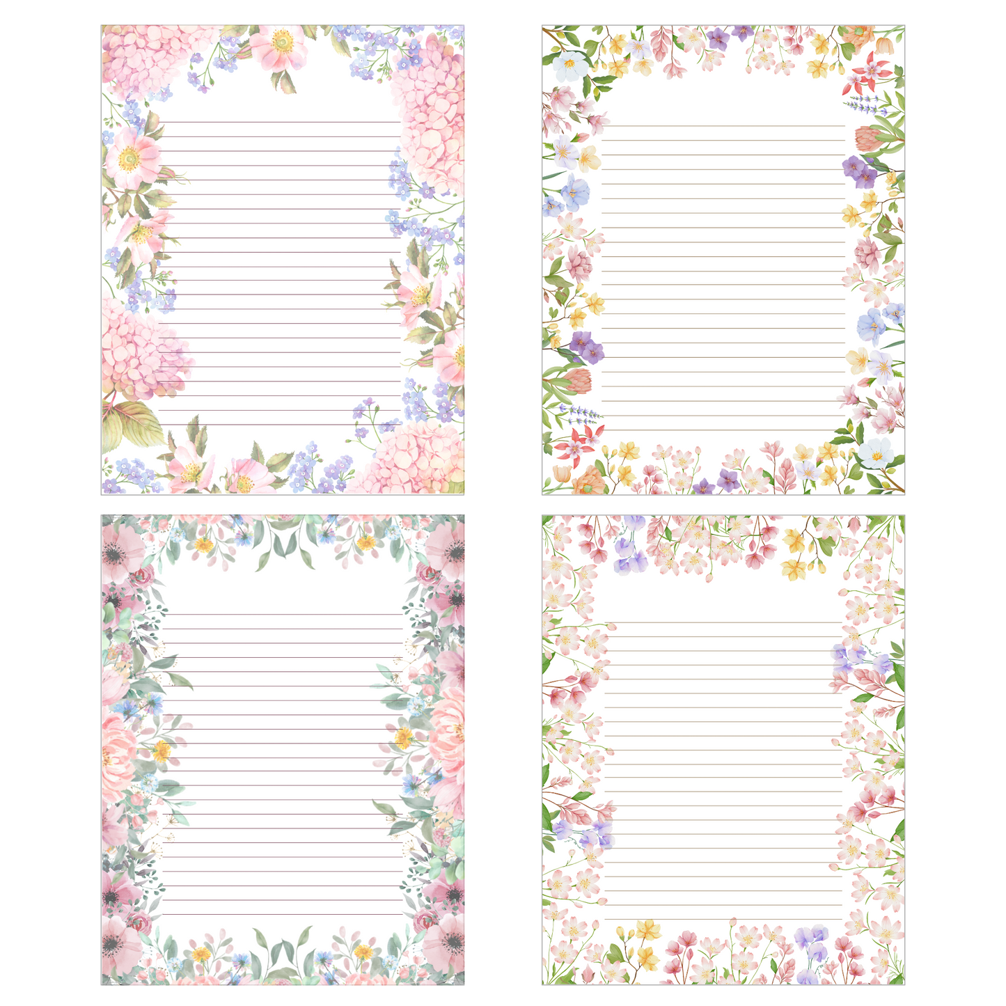 Pastel Petals Stationery Set