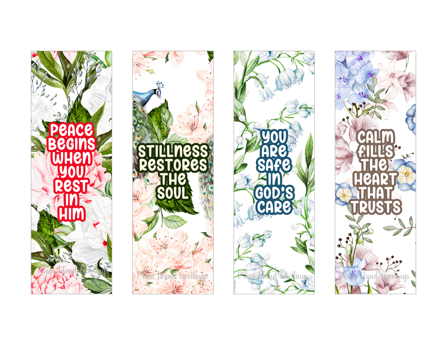 Peace and Rest Floral Bookmarks