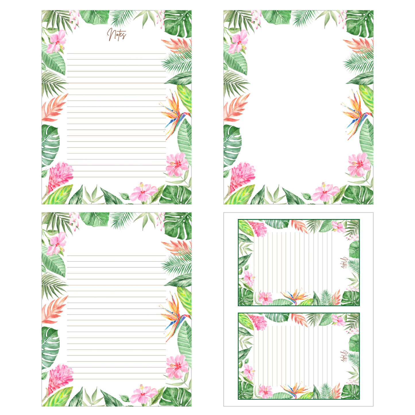 Tropical Floral Stationery Set