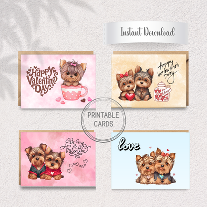 Yorkie Valentine's Day Cards
