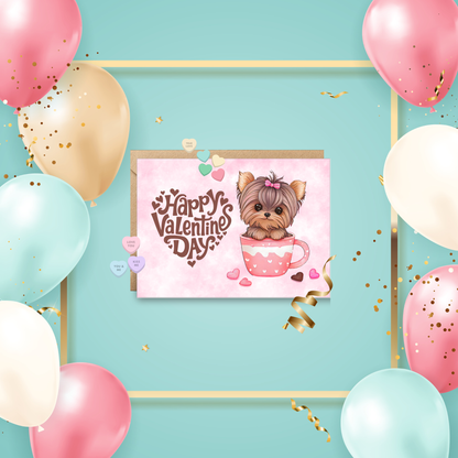 Yorkie Valentine's Day Cards
