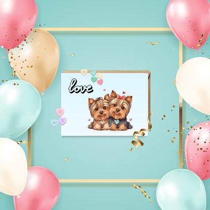 Yorkie Valentine's Day Cards