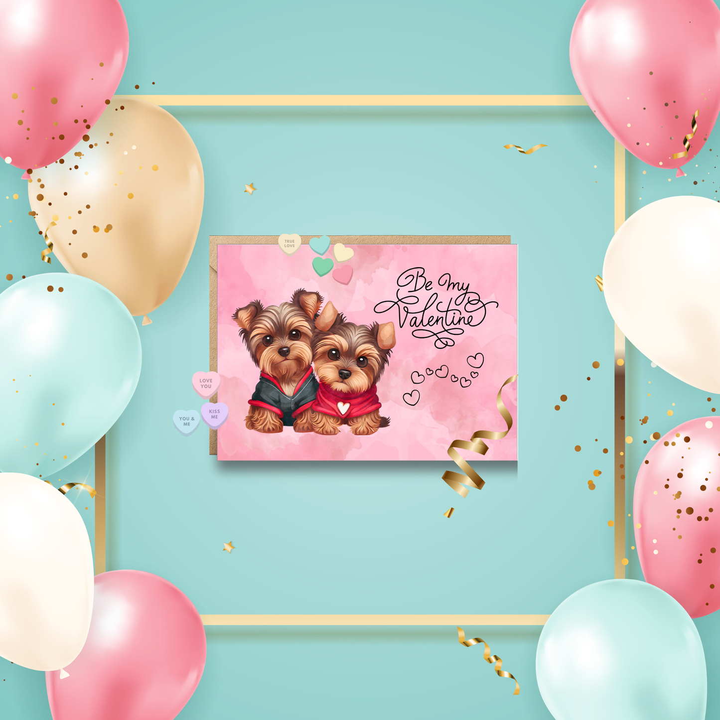 Yorkie Valentine's Day Cards