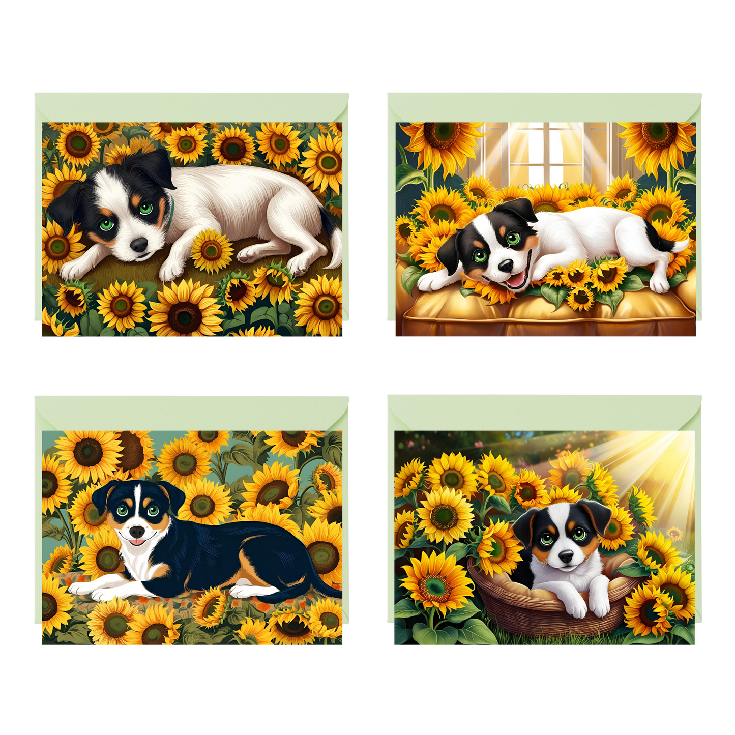 Sunflower Pup Notecards