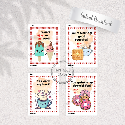 Kawaii Food Pun Valentine Cards