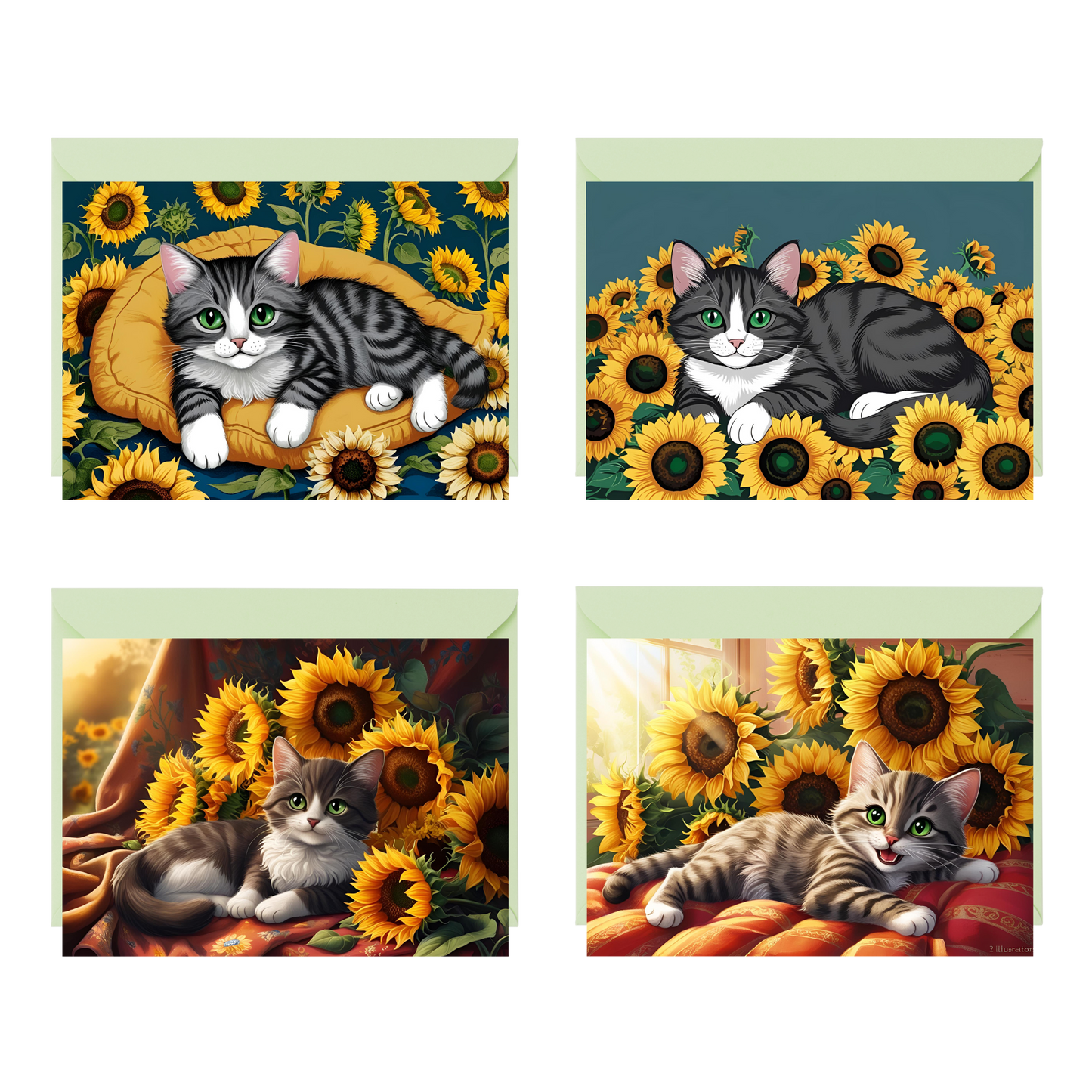 Sunflower Whiskers Notecards