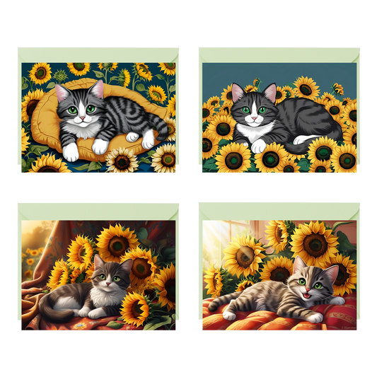 Sunflower Whiskers Notecards