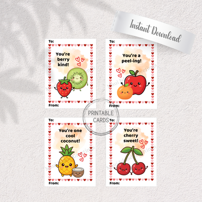 Kawaii Food Pun Valentine Cards