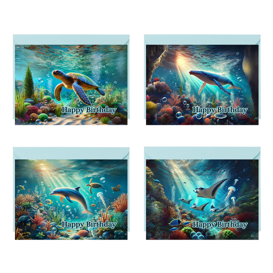 Ocean Wonders Birthday Cards
