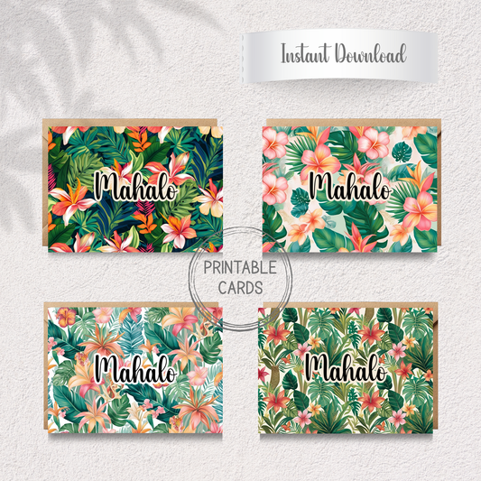 Mahalo Tropical Greeting Card Set