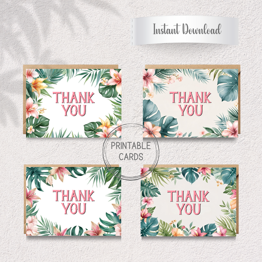Tropical Thank You Greeting Card Set