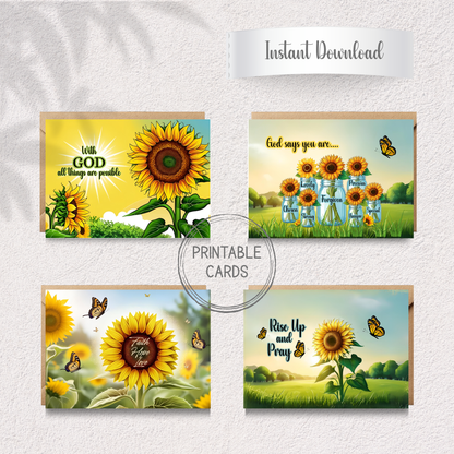 Faith & Sunflowers Greeting Card Set