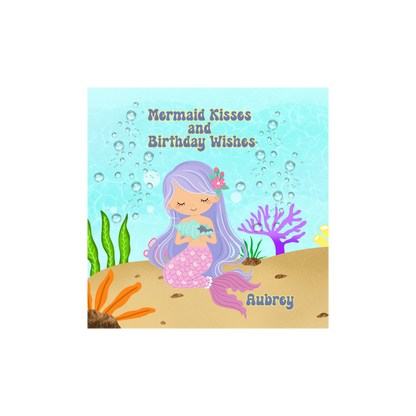 Personalized Mermaid Kisses and Birthday Wishes Card