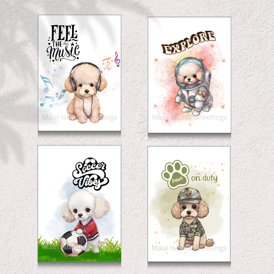 Simply Poodle Greeting Card Set