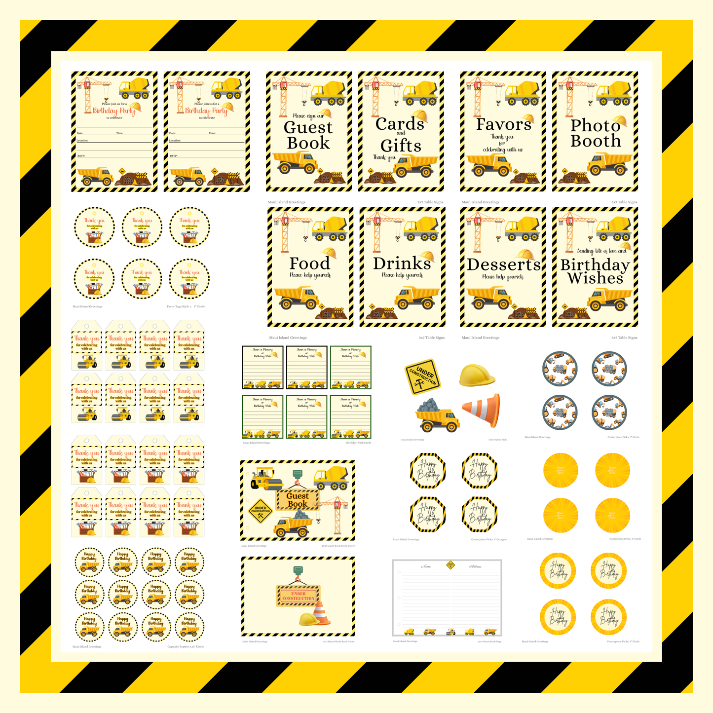 Construction Crew Birthday Party Pack