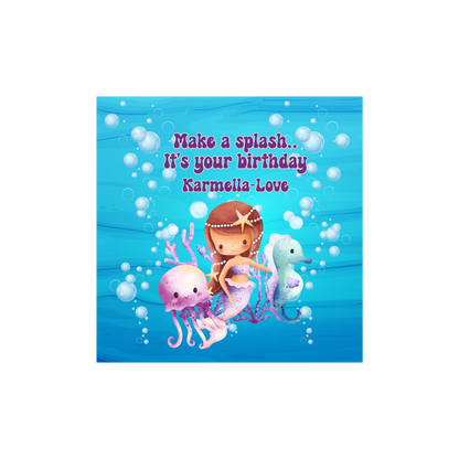 Personalized Make a Splash Mermaid Birthday Card