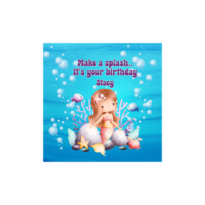Personalized Make a Splash Mermaid Birthday Card