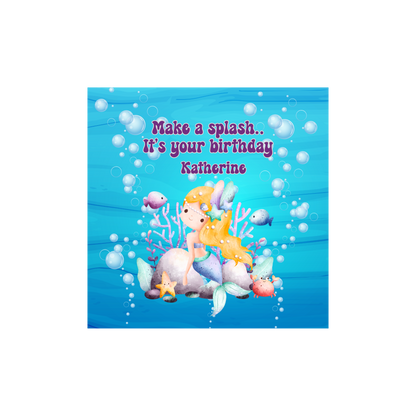 Personalized Make a Splash Mermaid Birthday Card