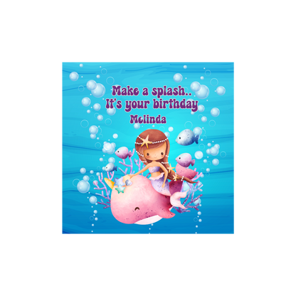 Personalized Make a Splash Mermaid Birthday Card