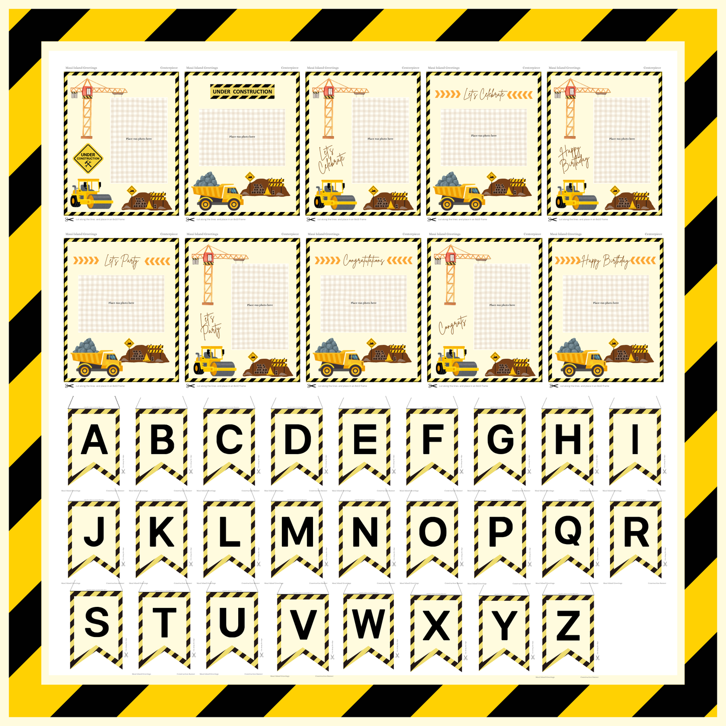Construction Crew Birthday Party Pack