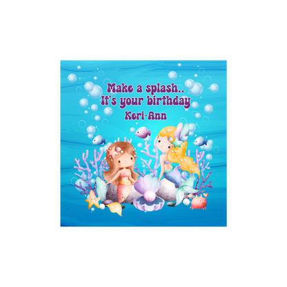 Personalized Make a Splash Mermaid Birthday Card