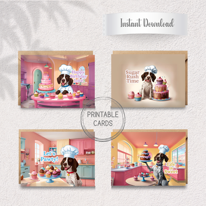 Pointer's Party Kitchen Birthday Greeting Card Set