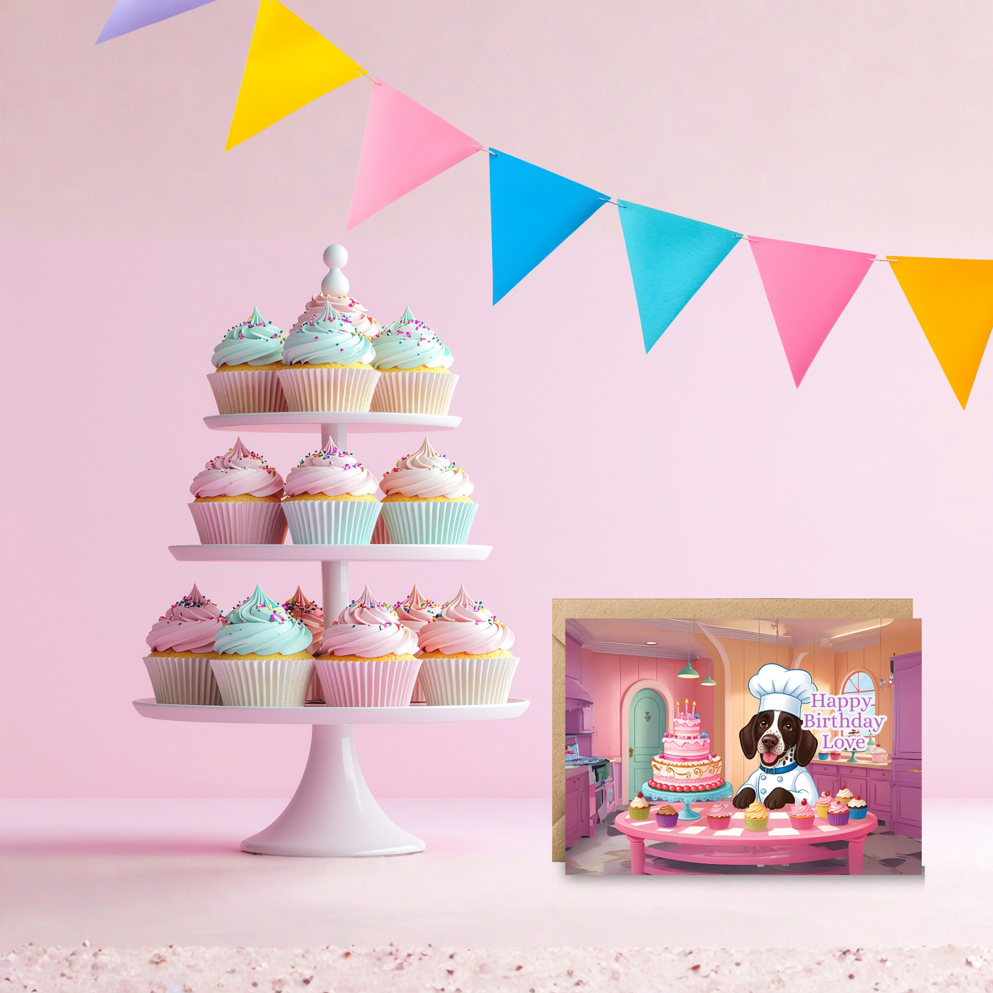 Pointer's Party Kitchen Birthday Greeting Card Set