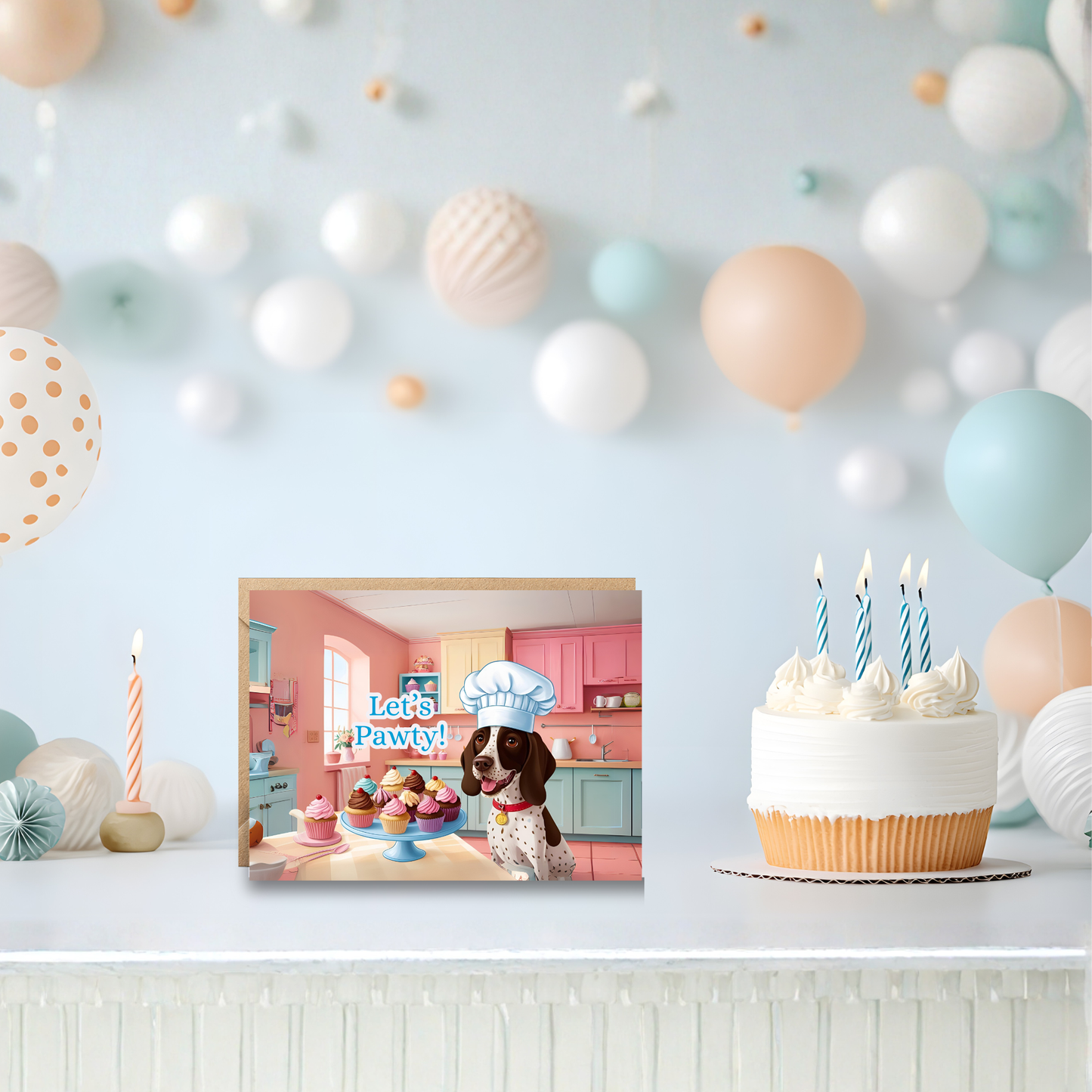 Pointer's Party Kitchen Birthday Greeting Card Set