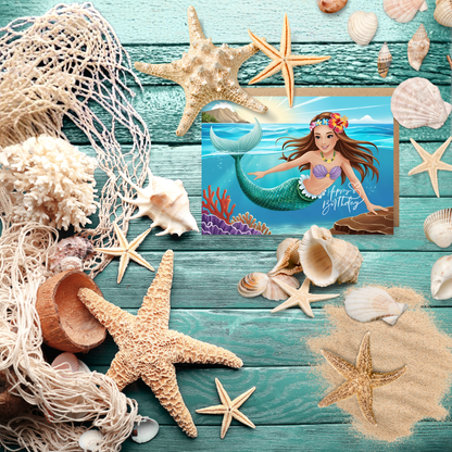 Mermaids of the Blue Birthday Card Set
