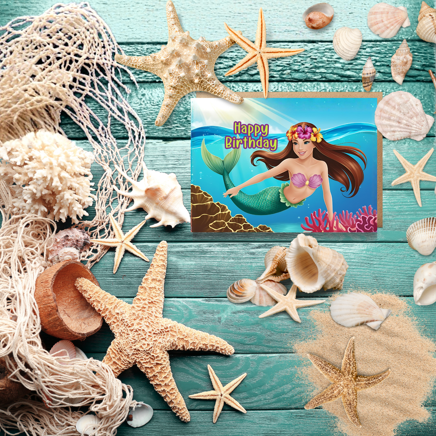 Mermaids of the Blue Birthday Card Set