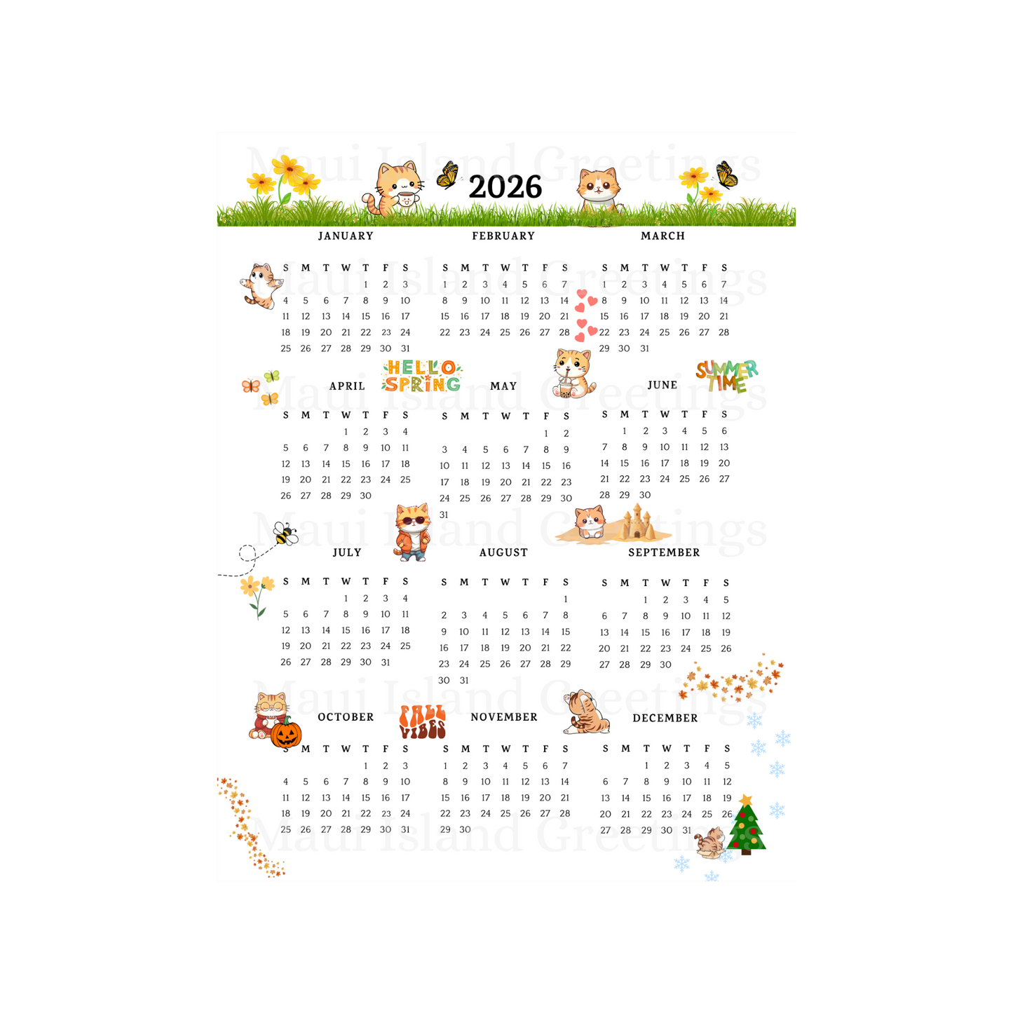 Purfectly Cattitude 2026 Wall Calendar