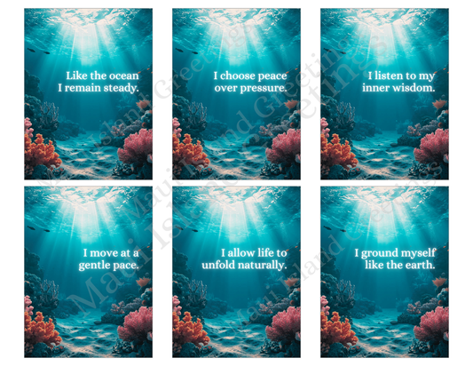 Aloha Inspired Affirmation Cards - Ocean Inspired Printable Cards