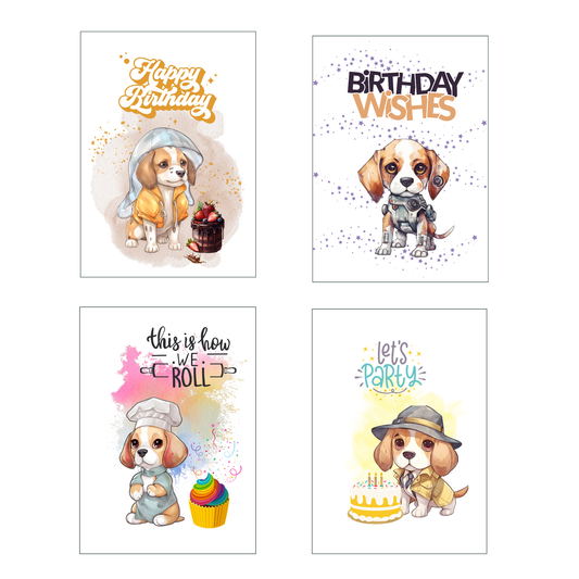 Beagle Birthday Bash Greeting Card Set