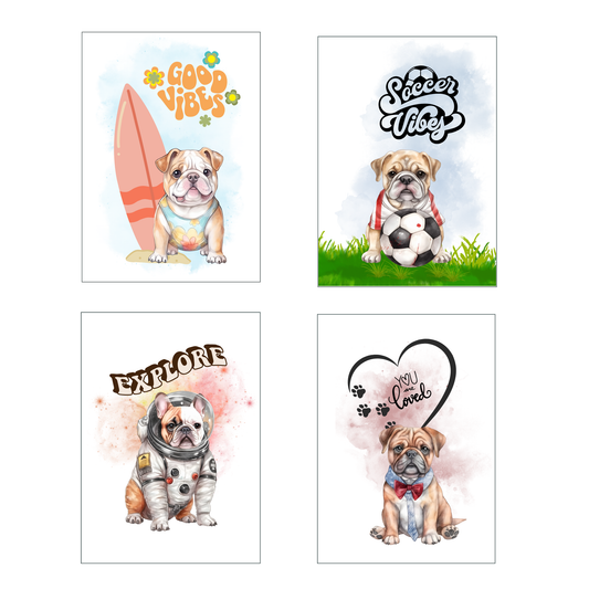 Bulldog Vibes Greeting Card Set