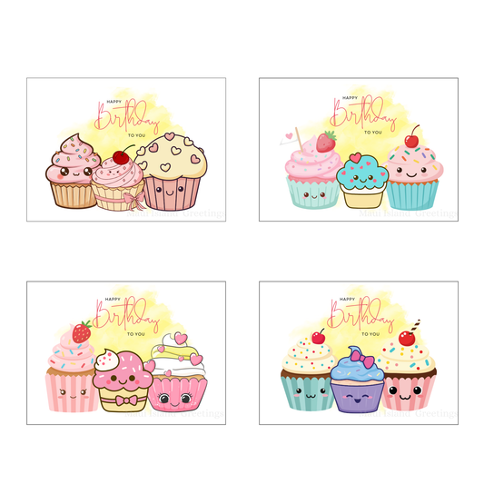 Cupcake Cuties Birthday Wishes Set