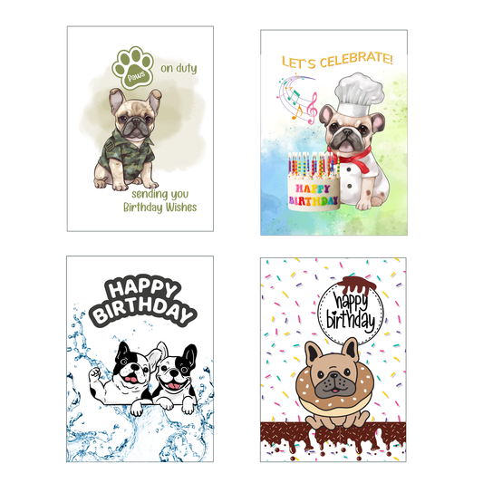Frenchie Birthday Bash Greeting Card Set